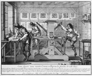 Presse à imprimer française, 1642